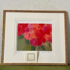 足立真知子 Pleasure 絵画 版画 額縁 花 抽象画 風景画 白 額装 - メルカリ