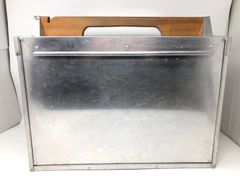昭和レトロ アルミ製 オカモチ 岡持ち 持ち手木製 収納ケース 古道具 昭和レトロ アルミ製 オカモチ 岡持ち 持ち手木製 収納ケース 古道具