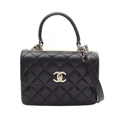 シャネル CHANEL ショルダーバッグ トレンディCC トップハンドル ミニ フラップ 2WAY AS4654 ブラック ラムスキン（羊革） トレンディCC スモール トップハンドル バッグのサムネイル