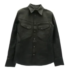 ISAMUKATAYAMA BACKLASH イサムカタヤマバックラッシュ 23SS T-254 THE LINE ザライン GUIDI CALF Leather Shirts シルバー925ボタン グイディ カーフレザー シャツ ジャケット L【中古】のサムネイル
