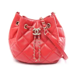 シャネル CHANEL ショルダーバッグ マトラッセ AS1801 レッド ラムスキン（羊革） マトラッセ ドローストリング バケットバッグ スモール レディース Used Aのサムネイル