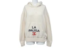 CHANEL シャネル カシミヤパーカー LA PAUSA P60446K46041 ホワイト ブラック レッド サイズ36  美品 中古 56546のサムネイル