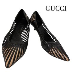 【トップリフト新品交換済み】グッチ GUCCI Tom Ford Kate Moss Cage Pumpsヴィンテージアーカイブトムフォード期 ケイトモス着用 ケージ メッシュパンプス 38.5C(日本サイズ約25.5cm前後)のサムネイル
