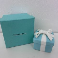 希少☆Tiffany & Co. ティファニー☆ブルーボックス型 貯金箱☆陶器