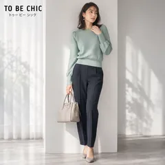 希少サイズ42【未使用に近いの美しさ / まばゆいほどに スパンコールの嵐 】TO BE CHIC / トゥービーシック  グリーン 【手洗い可】スパンコールボリュームスリーブニット レーヨン 通勤 学校行事 お食事会 お出かけ デイリーコーデのサムネイル