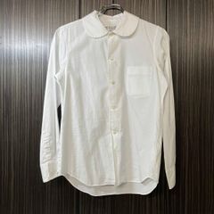 COMME des GARCONS エステル縮絨 丸襟ブラウス ホワイト M - メルカリ