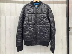DIESEL ディーゼル MA-1 ボンバージャケット ブルゾン L ロゴ 型押し ステッチ キルティング ブレイブマン 中綿 黒 ブラックのサムネイル
