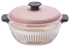 ベストコ 電子レンジ調理 オーブン調理 耐熱ガラス 鍋 1.5L ピンク LLG485 ロック&ロックのサムネイル