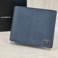 未使用級✨人気商品/カレント】ポーター 折り財布 レザー ネイビー
