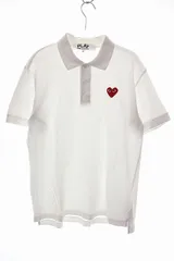コムデギャルソン COMME des GARCONS PLAY ハート 刺繍 ロゴ ポロシャツ Lサイズ 半袖 ホワイト 【ブランド古着ベクトル】【中古】260627のサムネイル