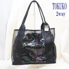 新品タグ付きTOKUKO 1er VOL Bag バッグ 2wayクリアバッグ　カジュアルバッグ　トートバッグ　ビニール黒＊tk183＊夏リゾート個性的のサムネイル