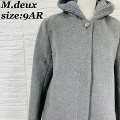 M.deux エムドゥ コート アウター フード ニット グレー 9AR レディース シンプル カジュアル 秋冬【011565】のサムネイル