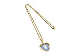 ■美品■ WEDGWOOD ウェッジウッド ジャスパー カメオ ネックレス ペンダン卜 アクセサリー ゴールド系×ブルー系 DP2349のサムネイル