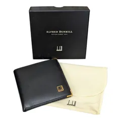 【美品・箱付き】dunhill(ダンヒル)二つ折り財布 レザー ブラック×ゴールド金具 メンズ ウォレットのサムネイル