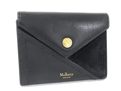 MULBERRY マルベリー レザー 二つ折り 長財布 ウォレット 札入れ カード入れレディース メンズ ブラック系 DP1963のサムネイル