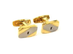 ■美品■ YVESSAINTLAURENT イヴサンローラン カフスボタン カフリンクス アクセサリー ビジネス 紳士 シルバー系×ゴールド系 DP1993のサムネイル