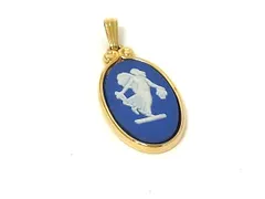 ■新品同様■ WEDGWOOD ウェッジウッド ジャスパー カメオ ネックレストップ ペンダントトップ アクセサリー ブルー系DP1665のサムネイル