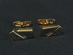 ■美品■ YVESSAINTLAURENT イヴサンローラン カフスボタン カフリンクス アクセサリー メンズ シルバー系×ゴールド系 DP1677のサムネイル