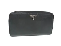 PRADA プラダ サフィアーノレザー ラウンドファスナー 長財布 ウォレット 札入れ 小銭入れ ブラック系 DN8114のサムネイル