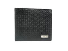 ■美品■ Calvin Klein カルバンクライン レザー 二つ折り 財布 ウォレット 札入れ 小銭入れ ブラック系 DN8128のサムネイル