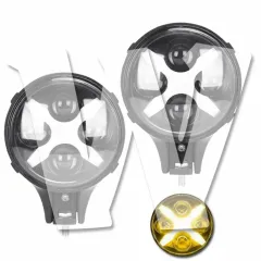 作業灯 LED ワークライト 6インチ 60W 6000LM イエロー イカリング:ホワイト 2個 ジープ ジムニー 4x4 JK TJ LJ 12V/24V兼用 サーチライト 車外灯 前照灯 投光器 防水 防塵 防震 SUV 大型車 トラック 汎用のサムネイル