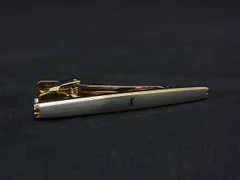 ■美品■ YVESSAINTLAURENT イヴサンローラン ヴィンテージ ネクタイピン タイクリップ ビジネス 紳士 メンズ ゴールド系 DP1460のサムネイル