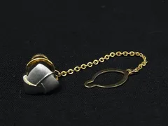 ■美品■ YVESSAINTLAURENT イヴサンローラン ヴィンテージ タイタック ネクタイピン アクセサリー シルバー系×ゴールド系 DP1336のサムネイル