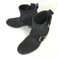 MAYURA/マユラ★スエード/本革/グッドイヤー製法/ショート丈エンジニアブーツ【37/23.0-23.5/黒/BLACK】/Shoes◆WB79-5のサムネイル