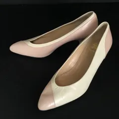 90s/Vintage/日本製★バーバリー/Burberrys★ポインテッドトゥパンプス【23.0 D/アイボリー×ベージュ】Shoes/pumps/Made in Japan◆Q-222のサムネイル