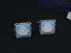 WEDGWOOD ウェッジウッド ジャスパー カフスボタン カフリンクス アクセサリー  ビジネス 紳士 メンズ ゴールド系×ブルー系 DP1108のサムネイル