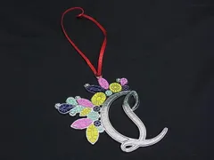 ■極美品■ Christian Louboutin クリスチャンルブタン ラメ オーナメント チャーム シルバー系×マルチカラー DP1180のサムネイル