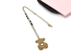 ■美品■ TOUS トウス SV925×オニキス 天然石 クマ ネックレス ペンダント アクセサリー レディース ゴールド系×ブラック系 DP1167のサムネイル