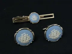 WEDGWOOD ウェッジウッド ジャスパー カフスボタン ネクタイピン アクセサリー レディース 2点セット シルバー系×ブルー系 DP0954のサムネイル