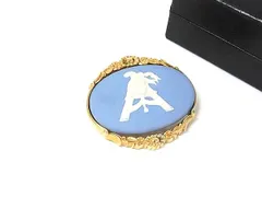■美品■ WEDGWOOD ウェッジウッド ジャスパー ピンバッジ ピンブローチ アクセサリー レディース ブルー系×ゴールド系 DP1025のサムネイル