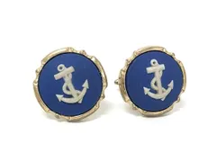 WEDGWOOD ウェッジウッド ジャスパー カメオ カフスボタン カフリンクス アクセサリー  ビジネス メンズ シルバー系×ブルー系 DP0820のサムネイル