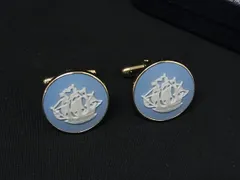 WEDGWOOD ウェッジウッド ジャスパー カメオ カフスボタン カフリンクス アクセサリー メンズ ライトブルー系×ゴールド系 DP0642のサムネイル