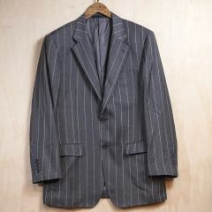 LARDINI ストライプ テーラードジャケット /グレー 美品 Lardini ラルディーニ グレー ストライプ テーラードジャケット