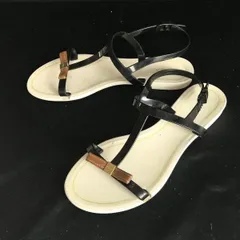 イタリア製★FURLA/フルラ★フラット/ビーチサンダル【38/23.5-24.0/白×黒/white×black】海/Shoes/trainers◆Q-408のサムネイル