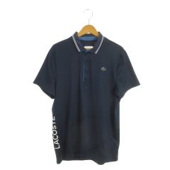 LACOSTE ラコステ ポロシャツ ネイビー ストライプ襟 - メルカリ
