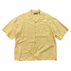 ペレペレ オープンカラー シャツ トップス 半袖 ロゴ XXL イエロー BIG