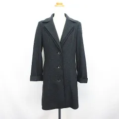 エヴェックス バイ クリツィア EVEX by KRIZIA チェスターコート アウター 長袖 ハーフ丈 二重衿 ウール 40 ブラック ※EKMのサムネイル