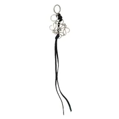 【天白】ロエベ キーリング チャーム アナグラム シルバー金具 ブラック キーホルダー メタル レザー ロゴ 小物 その他 レディースのサムネイル