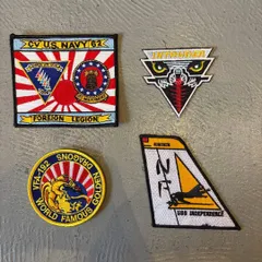 【東あずま店　併売品】　海軍航空隊　ワッペン　刺繡　ミリタリー　military　コレクターズアイテム　4枚セットのサムネイル