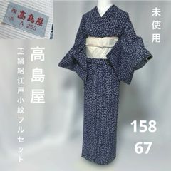 未使用 高島屋 夏着物 正絹 絽 江戸小紋 フルセット 夏帯 夏帯締め 夏
