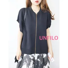 【新品 2025年製】UNFILO    アンフィーロ　スゴ機能美ニットスリーブレスブルゾン　定価8990円　M    ブラック　カジュアル　キレイめ　お洒落　送料込み　6468443のサムネイル