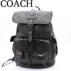 美品 COACH コーチ ハドソン バックパック リュック 黒 レザー 1366