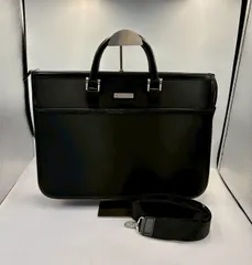 ⑧ BURBERRY バーバリー ブリーフケース ショルダーストラップ付 メタルロゴ ノバチェック ナイロン レザー 軽量 ビジネスバッグ ☆75のサムネイル