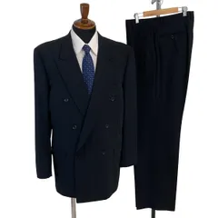 NINA RICCI 6つボタンダブル スーツ A8 XL ブラック 無地 ツータック 春夏対応 開き見せ E721 6XF103 【送料無料】【中古】【メンズビジネス】202606のサムネイル