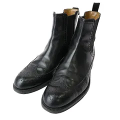JIMMY CHOO ジミーチュウ ウイングチップ サイドゴア レザー ブーツ ブラック系 42【中古】のサムネイル