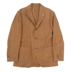 LARDINI ラルディーニ JK767 easy wear ブートニエール付き リネン 3B テーラード ジャケット ブラウン系 44【中古】のサムネイル